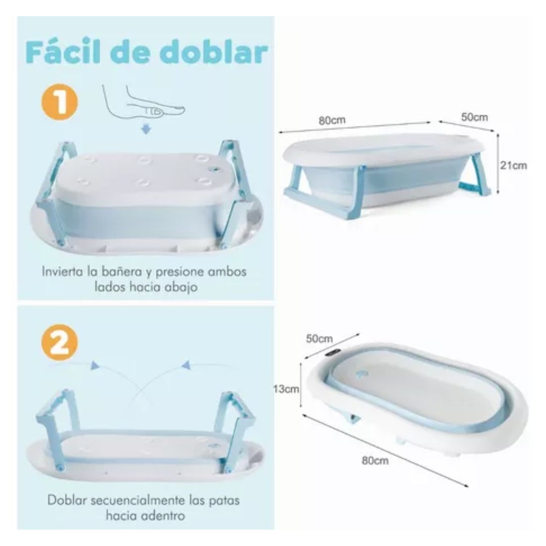 Bañera plegable con termómetro